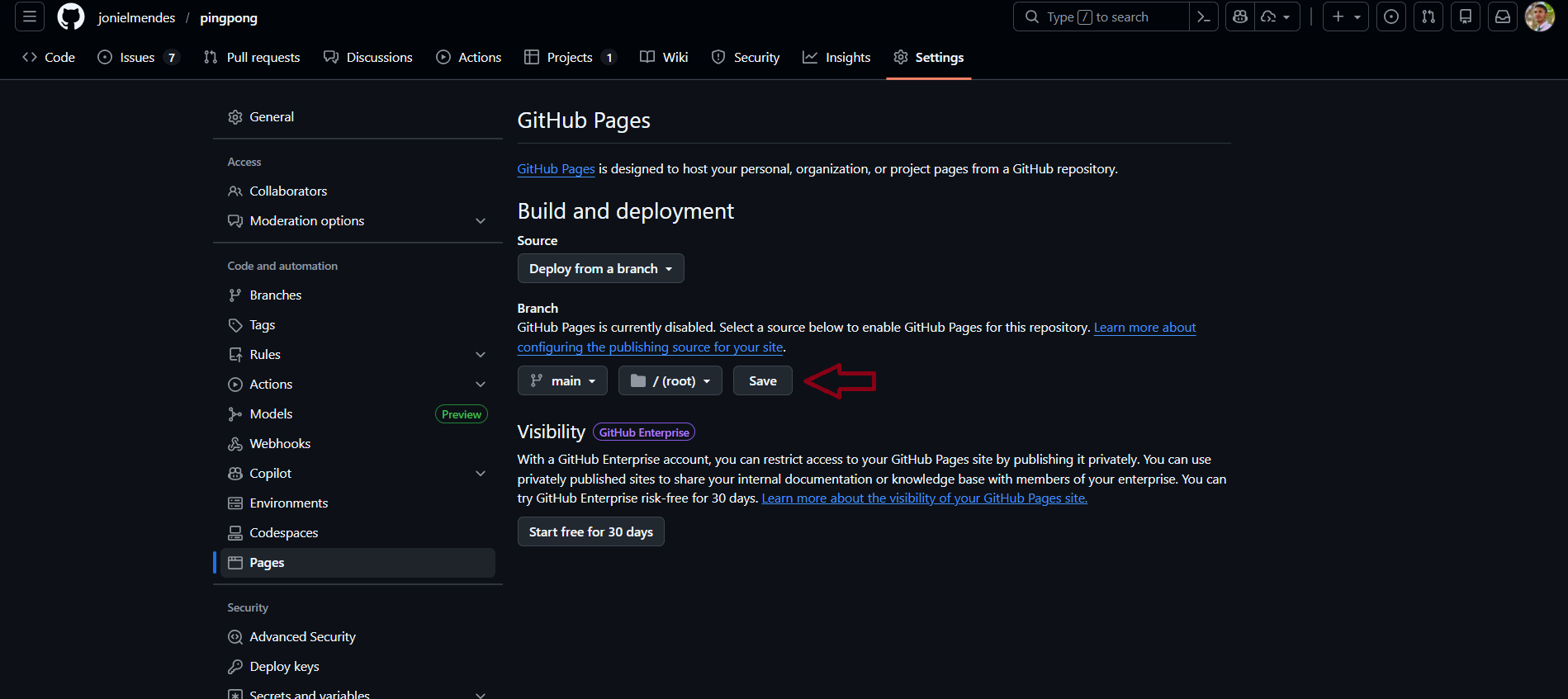 Configurando a Branch